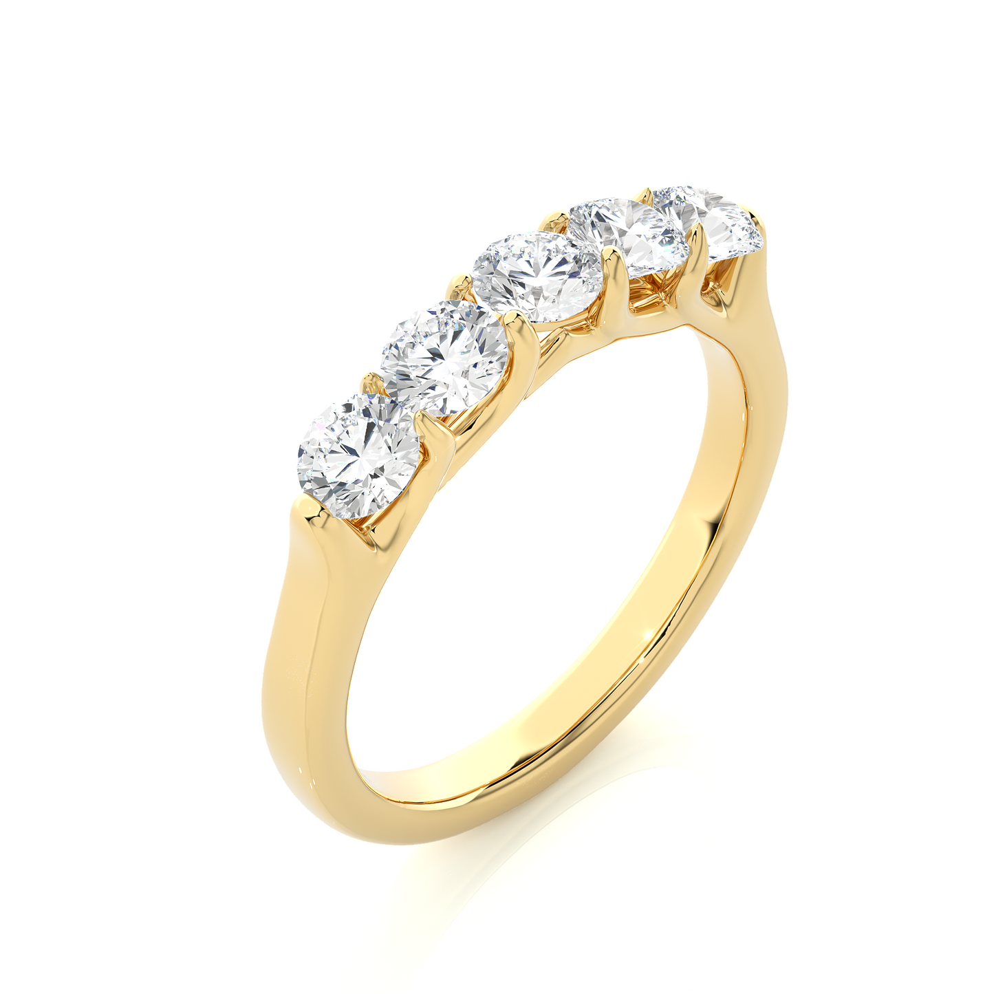 Lab Grown Moissanite Five Stone Wedding Band Ring