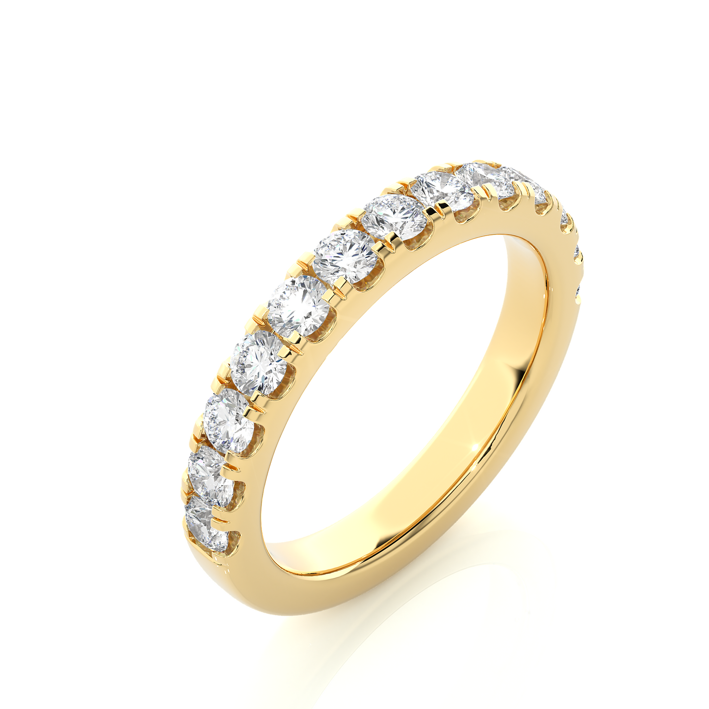 Round Prong Set Eternity Wedding Band Vermeil Ring