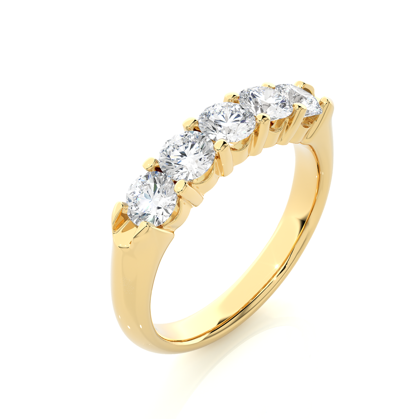 Classic Five Stone Diamond Style Wedding Band Ring