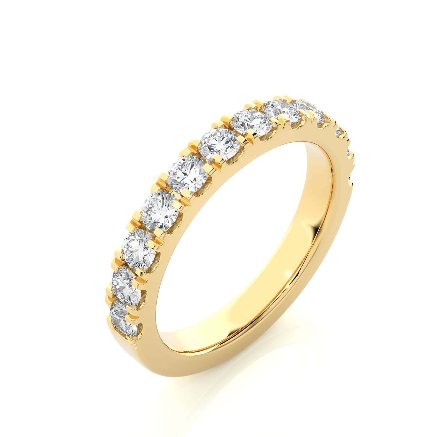 Round Prong Eternity Wedding Band Vermeil Ring