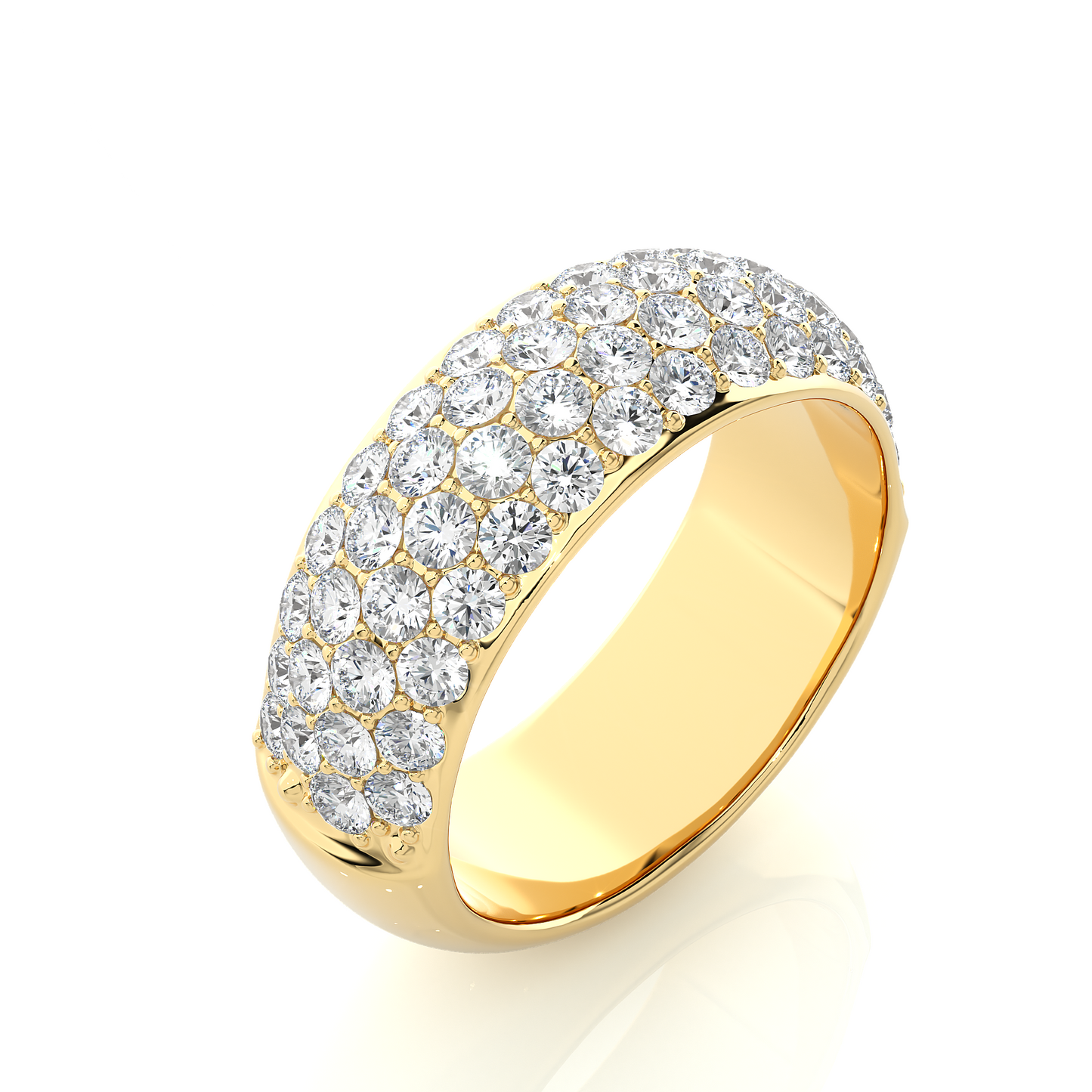 Luxury Pave  Lab Moissanite Diamond Wedding Band Vermeil Ring