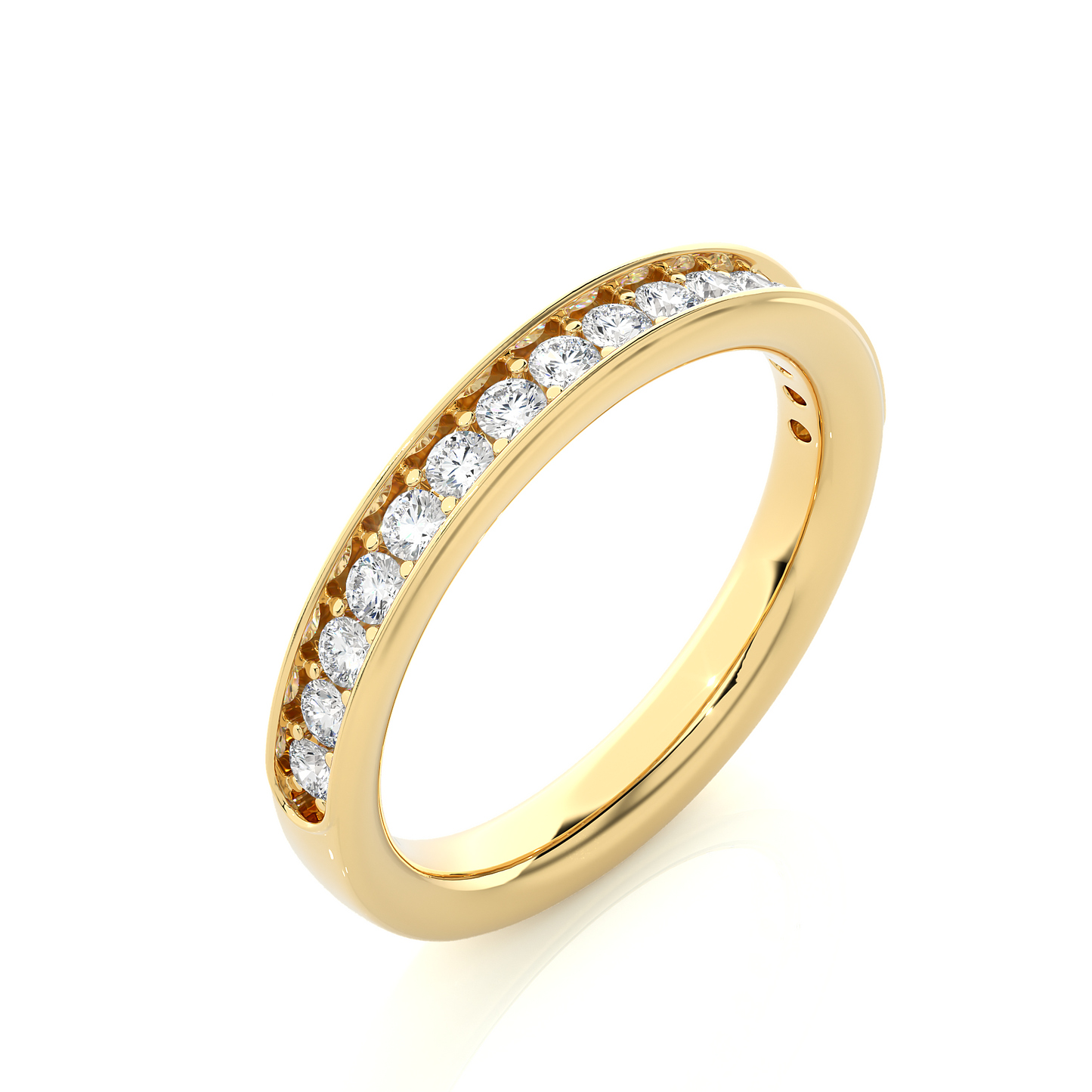 Classic Eternity Band Moissanite Lab Diamond Vermeil Ring