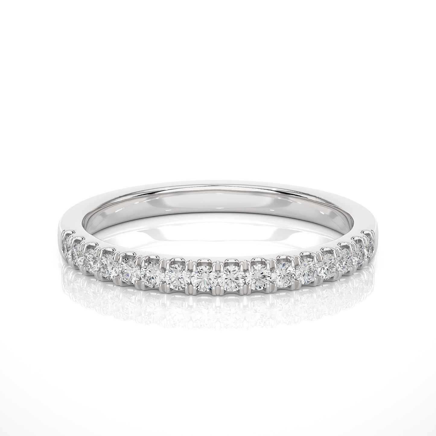 Dainty Half Eternity Moissanite Lab Diamond Vermeil Ring