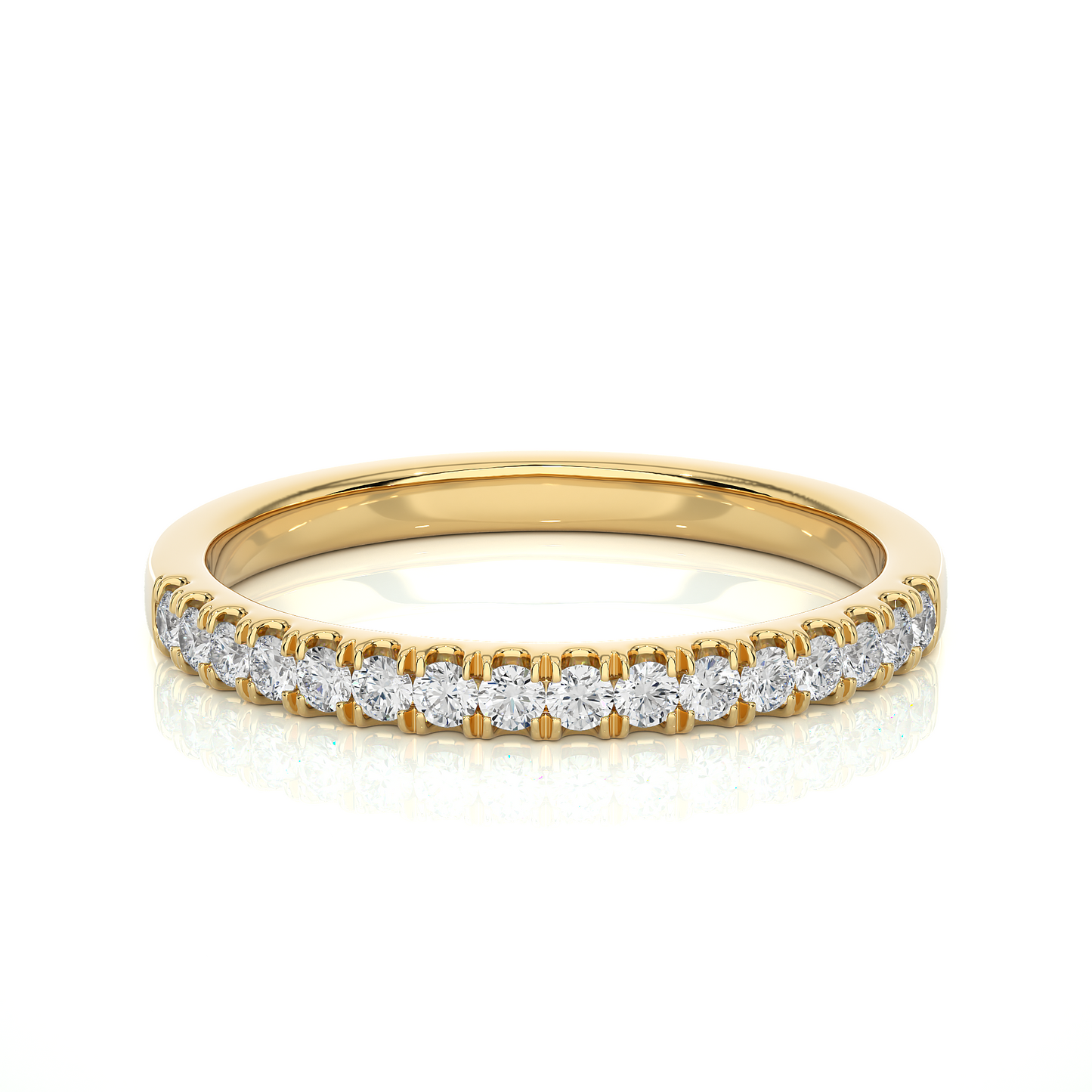 Dainty Half Eternity Moissanite Lab Diamond Vermeil Ring