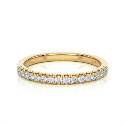 Dainty Half Eternity Moissanite Lab Diamond Vermeil Ring