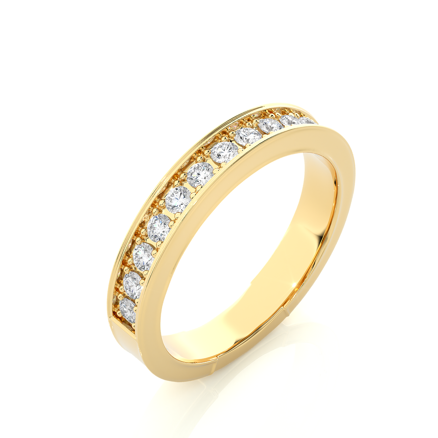 Vintage Style Eternity Moissanite Lab Diamond Vermeil Band