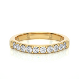 Minimalist Half Eternity Moissanite Lab Diamond Vermeil Ring