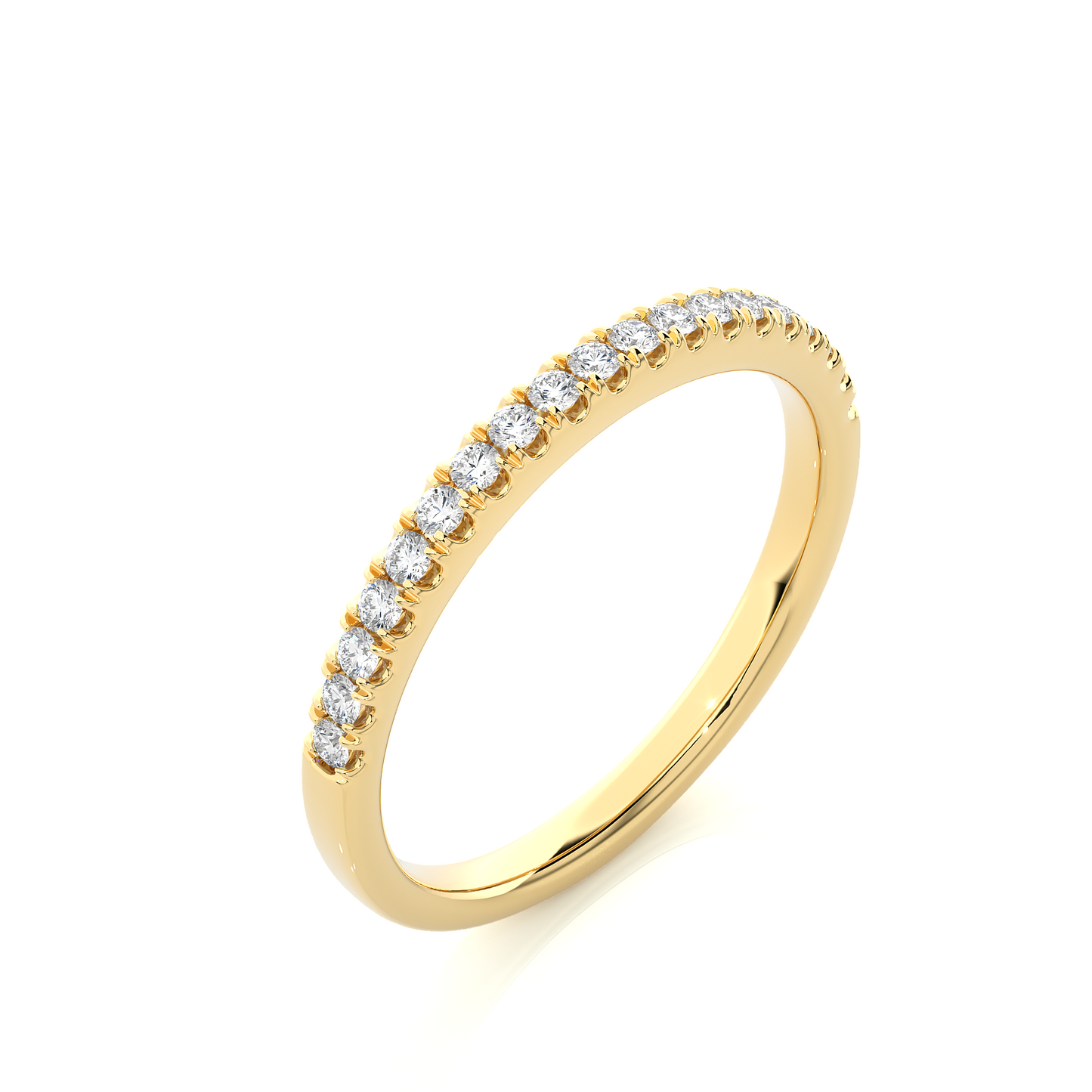 Slim Pavé Moissanite Lab Diamond Vermeil Wedding Ring