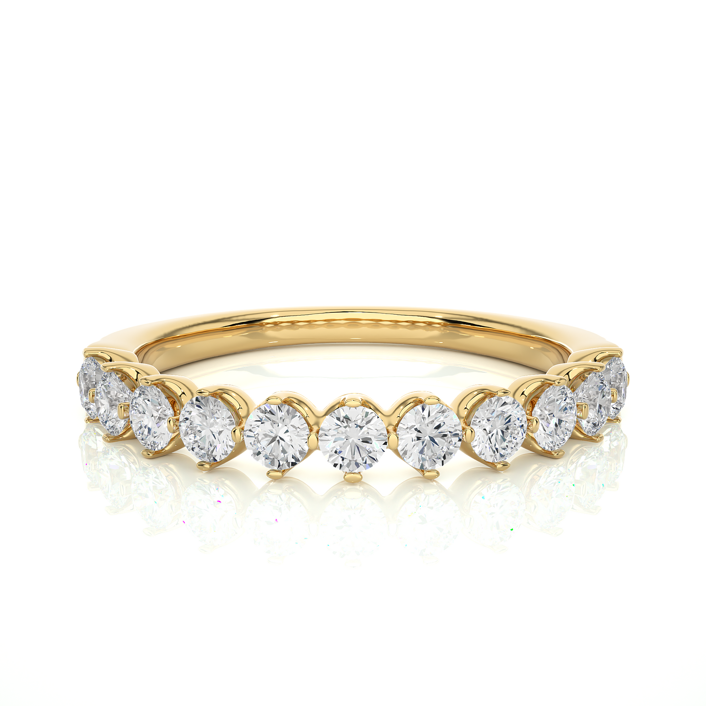 Premium Lab Diamond Moissanite Curved Wedding Band Ring