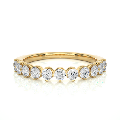 Premium Lab Diamond Moissanite Curved Wedding Band Ring