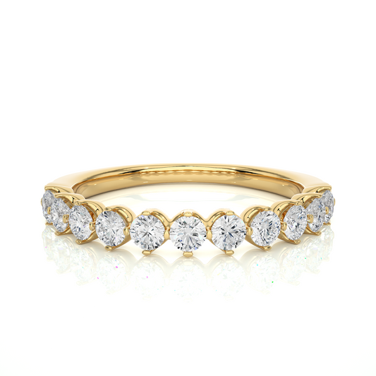 Premium Lab Diamond Moissanite Curved Wedding Band Ring