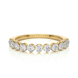 Premium Lab Diamond Moissanite Curved Wedding Band Ring