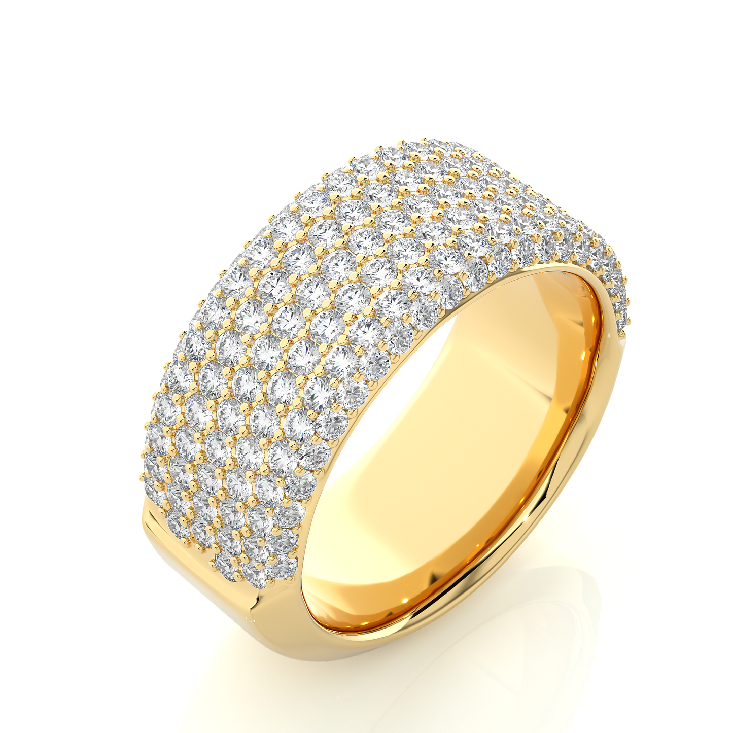 Bold Sparkle Diamond Moissanite Vermeil Wedding Band Ring