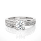 Round Solitaire Split Shank Moissanite Lab Diamond Vermeil Ring