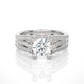 Bold Multi Row Moissanite Lab Diamond Vermeil Statement Ring