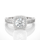 Cushion Halo Moissanite Lab Diamond Vermeil Ring