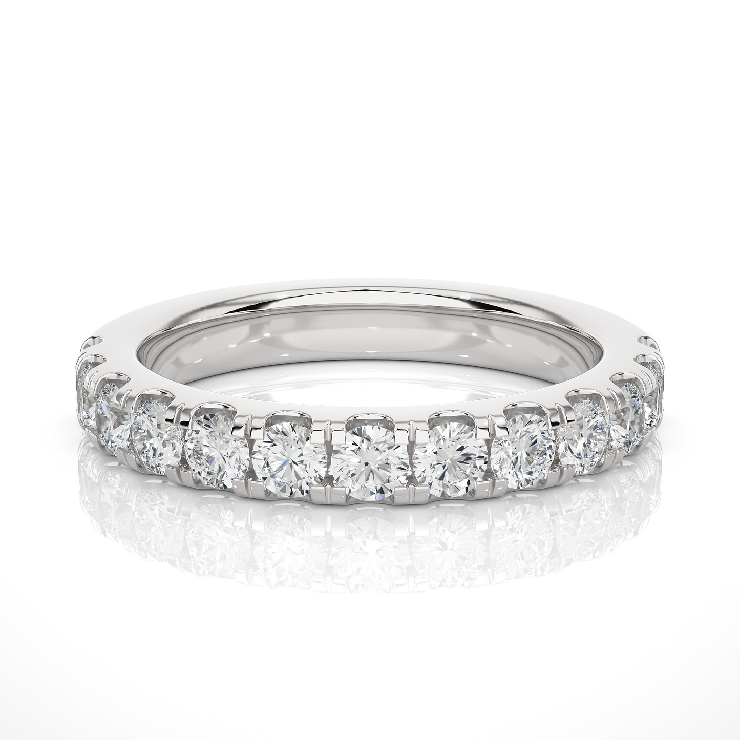 Round Prong Set Eternity Wedding Band Vermeil Ring