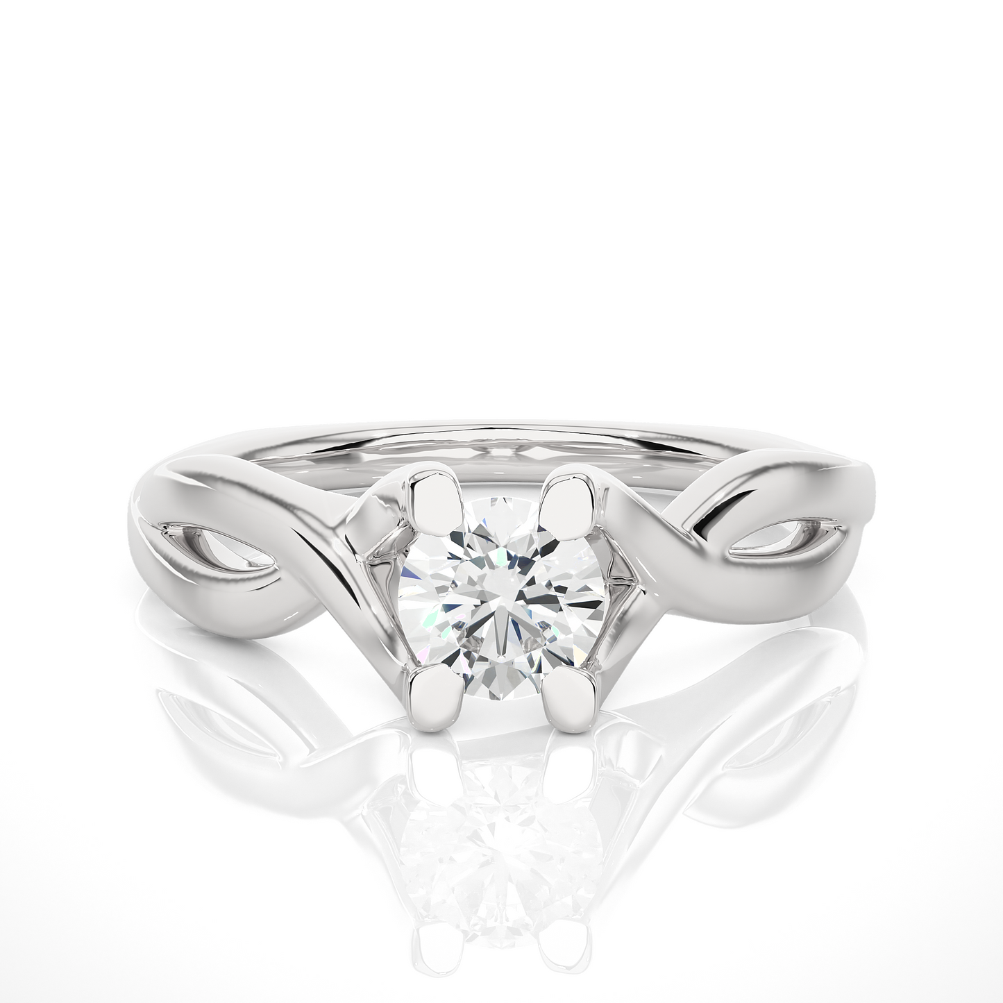 Infinity Twist Vermeil Moissanite Lab Diamond Engagement Ring