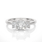 Three Stone Princess Lab Diamond Engagement Ring