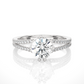 Round Moissanite Lab Diamond Split Shank Engagement Ring
