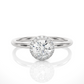 Elegant Halo Moissanite Lab Diamond Vermeil Ring