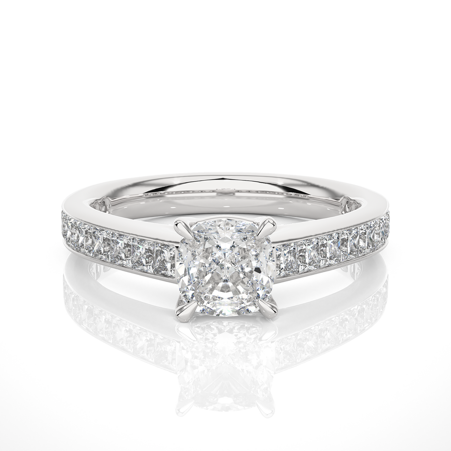 Cushion Cut Moissanite Diamond Luxury Engagement Ring