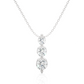 Three Stone Round Lab Diamond Pendant Necklace
