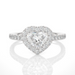 Heart Shape Halo Vermeil Moissanite Lab Diamond Ring