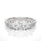 Three Stone Diamond Hidden Halo Engagement Ring