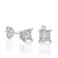 Vermeil Princess Cut Moissanite Lab Diamond Stud Earrings