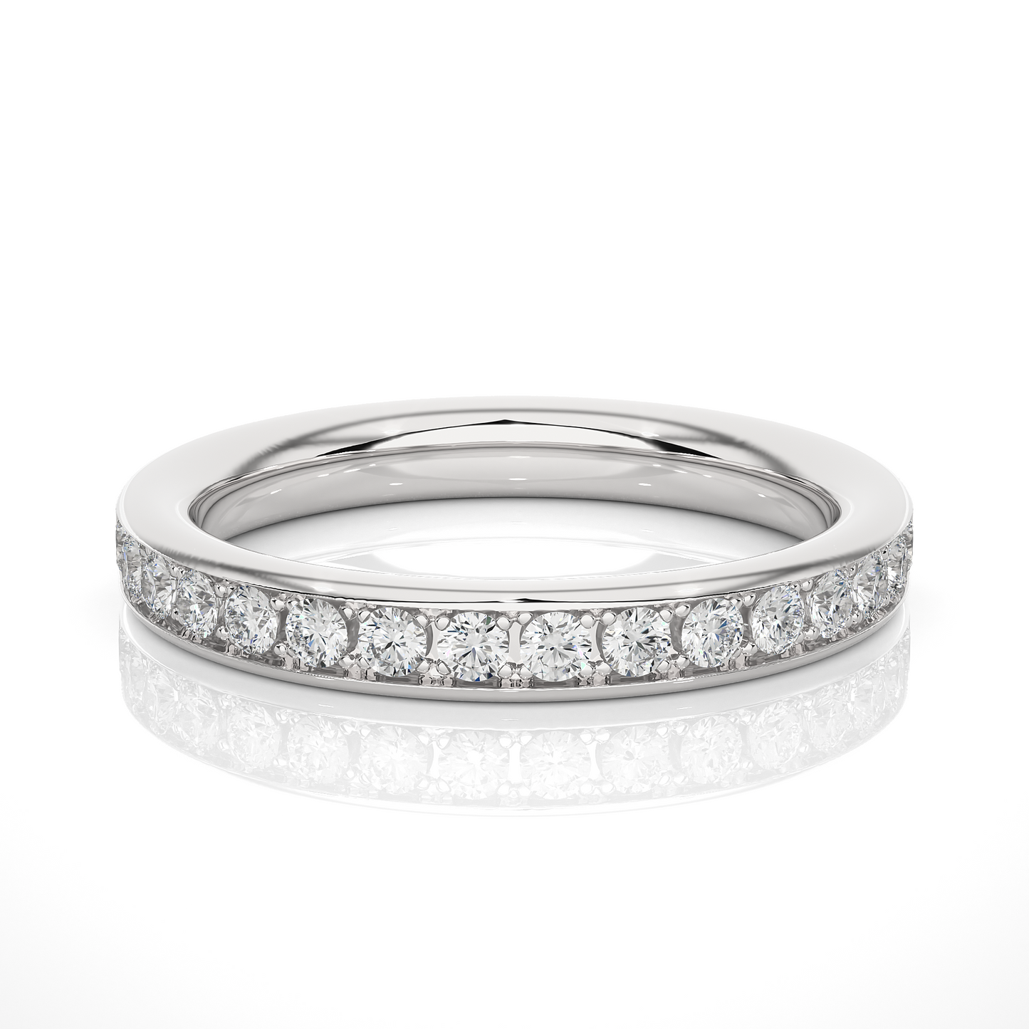 Minimal Lab Moissanite Wedding Band Vermeil Classic Ring
