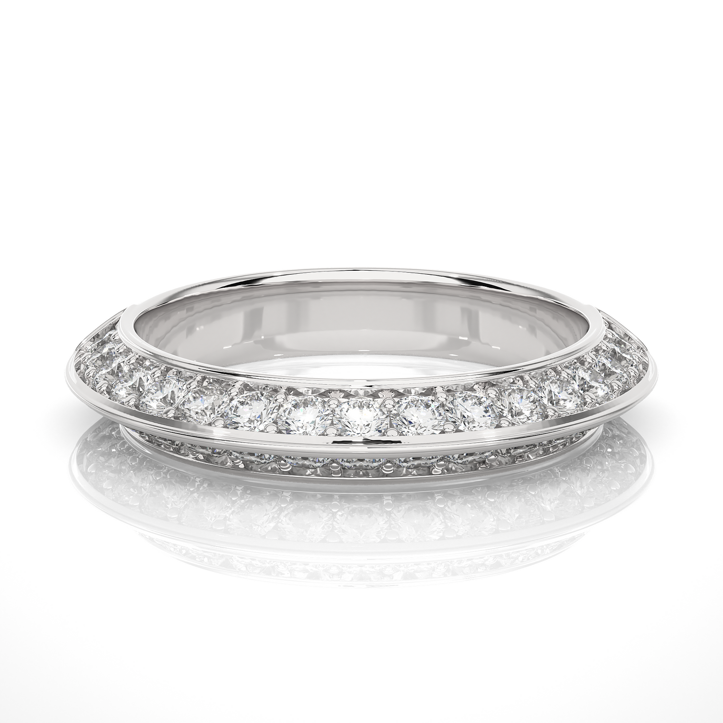 Delicate Lab Moissanite Wedding Band Gold Vermeil Stackable Ring