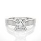 Lab Grown Diamond Moissanite Solitaire Princess Cut Ring