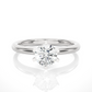 Round Solitaire Vermeil Moissanite Lab Diamond Engagement Ring