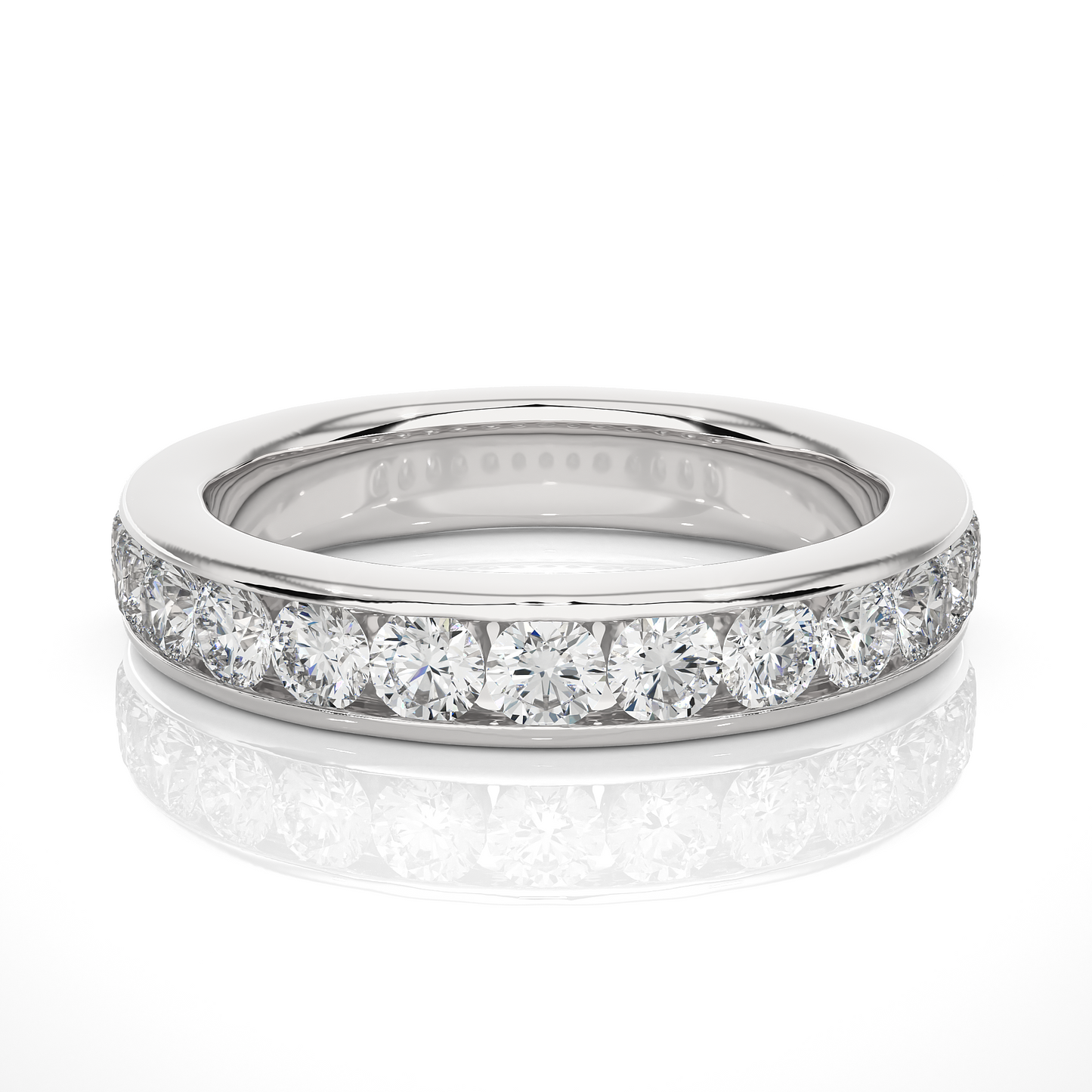 Eternity Diamond Moissanite Lab Vermeil Wedding Band