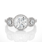 Round Lab Grown & Moissanite Diamond Three Stone Ring