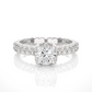 Vintage Heart Band Vermeil Moissanite Lab Diamond Ring