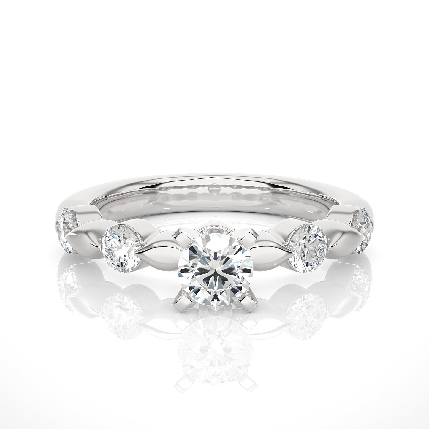 Vermeil Moissanite Lab Diamond Engagement Ring