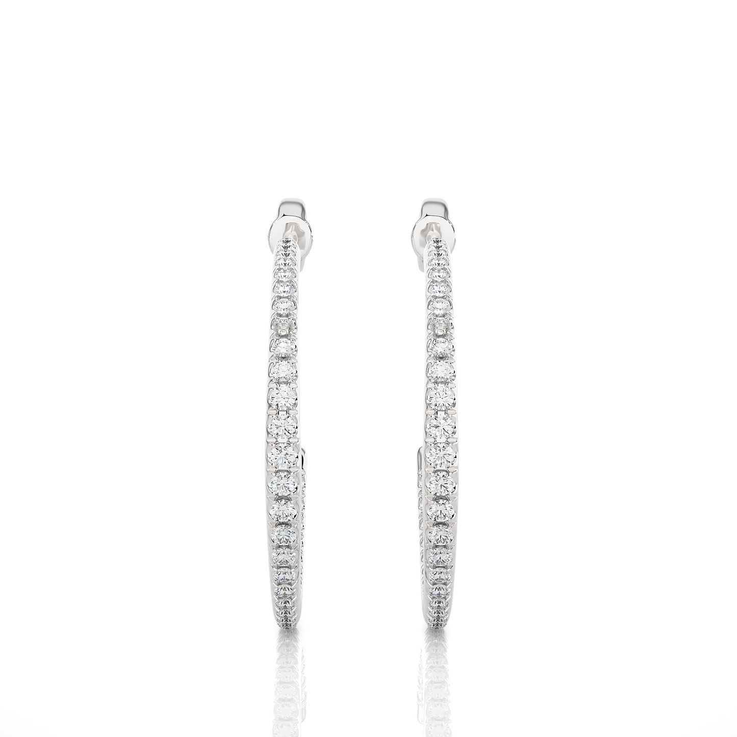 Round Lab Diamond Luxe Hoop Earrings