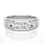 Classic Lab Diamond Three Stone Men’s Wedding Band
