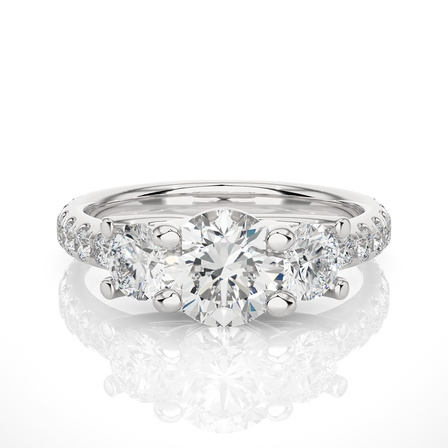 Round Lab Moissanite Diamond Engagement Ring