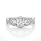 Vintage Style Lab / Moissanite Diamond Three Stone Ring