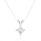 Vermeil Gold Princess Moissanite Diamond Solitaire Pendant Necklace