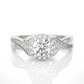 Vermeil Round Moissanite / Lab Grown Diamond Twisted Band Ring