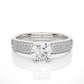 Lab Diamond Moissanite Round Solitaire Pave Engagement Ring