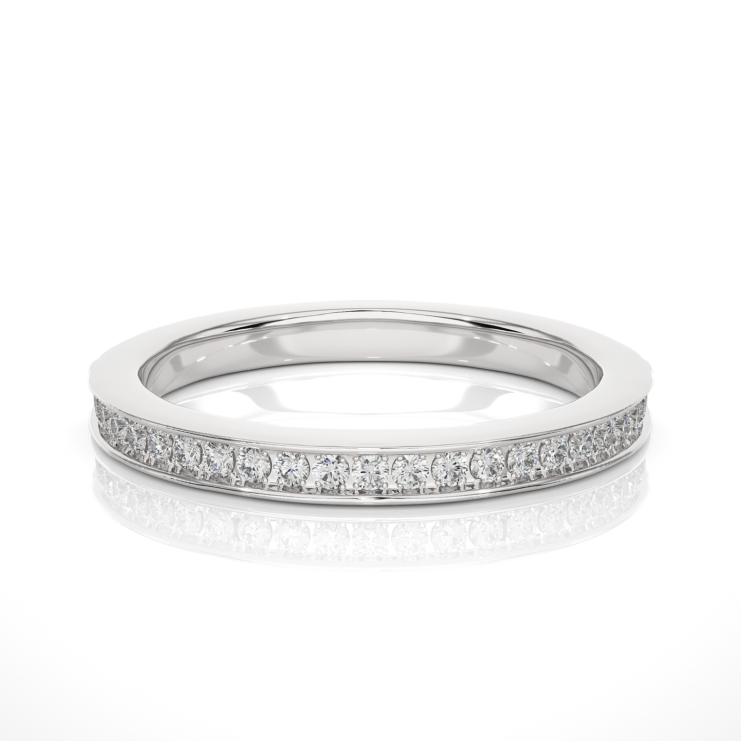 Classic Eternity Moissanite Lab Diamond Vermeil Ring