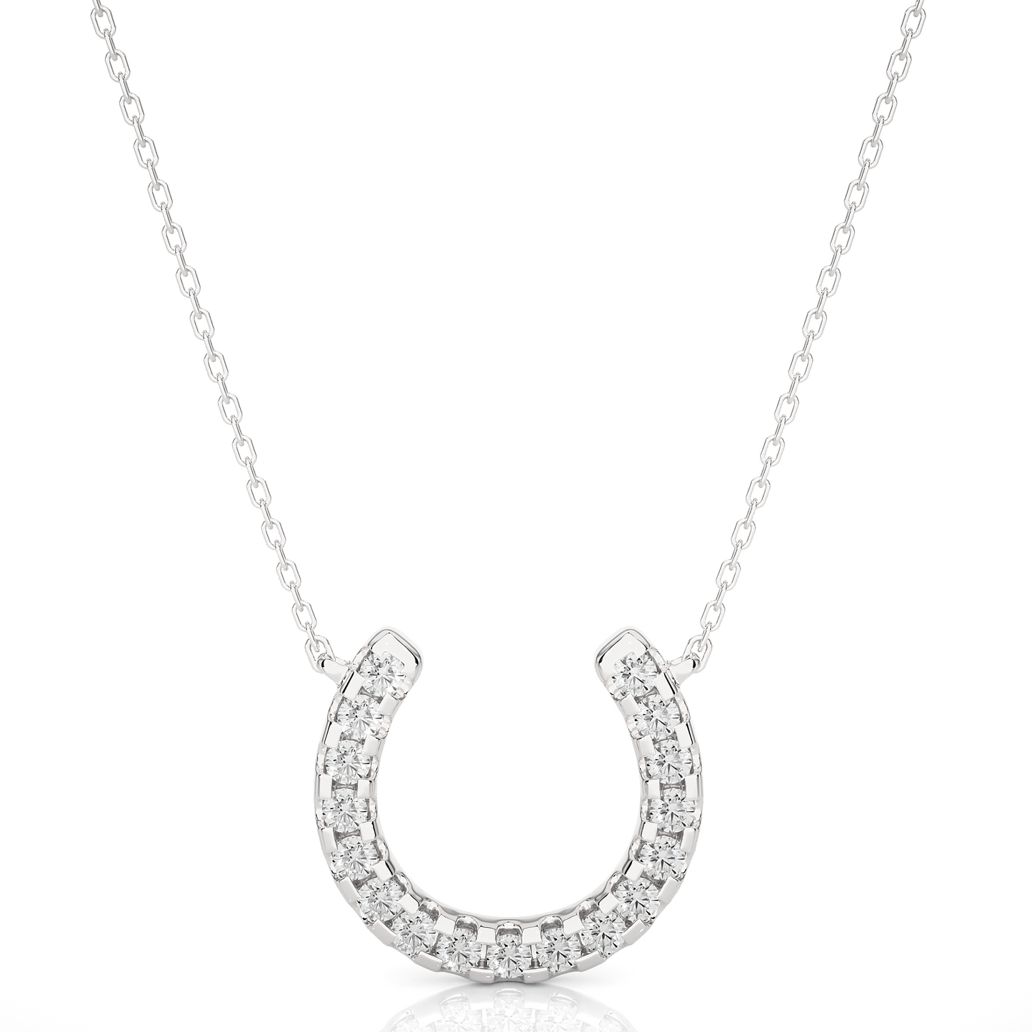 Lucky Horseshoe Lab Diamond Gold Necklace