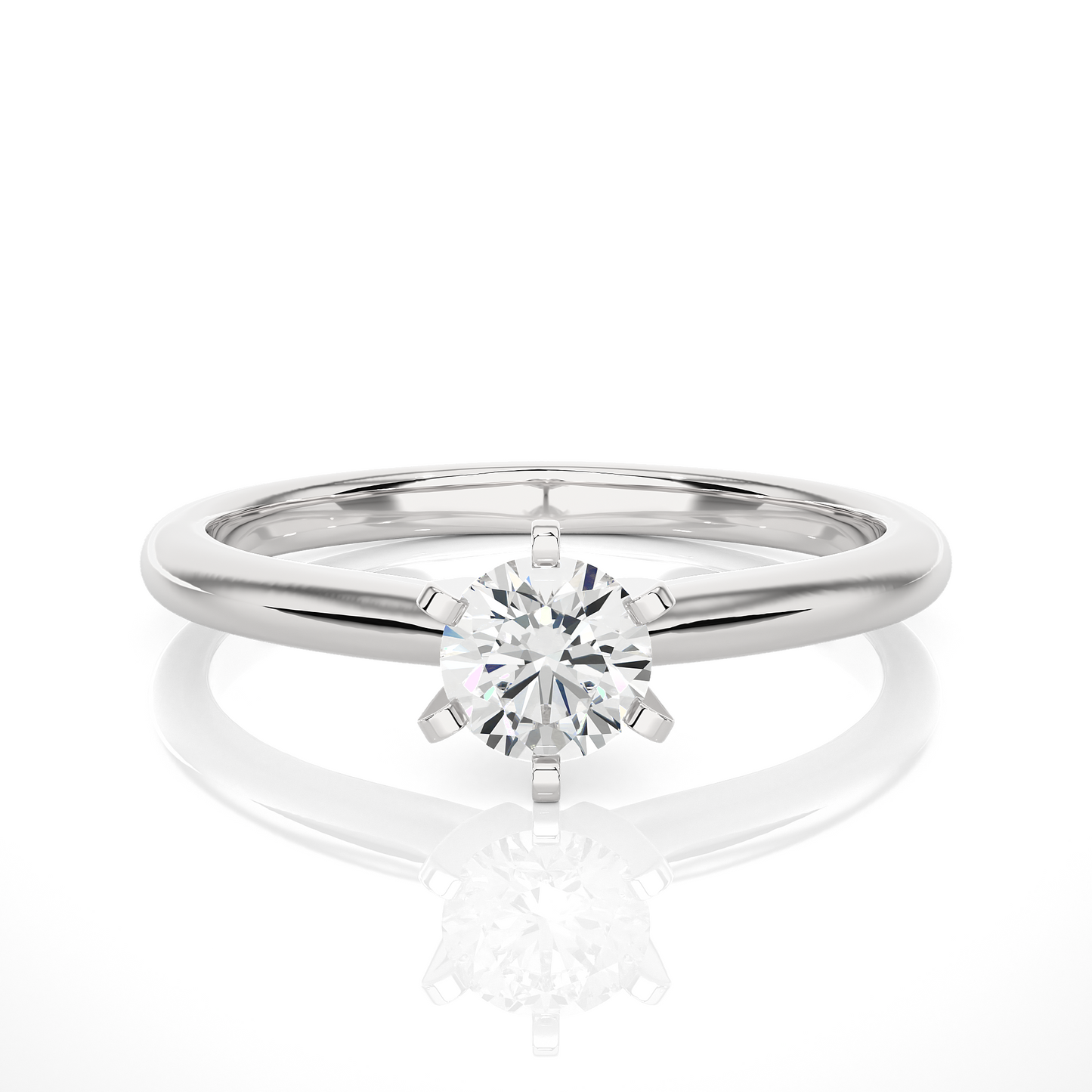 Delicate Round Vermeil Moissanite Lab Diamond Engagement Ring