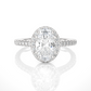 Oval Halo Diamond Moissanite Vermeil Engagement Ring