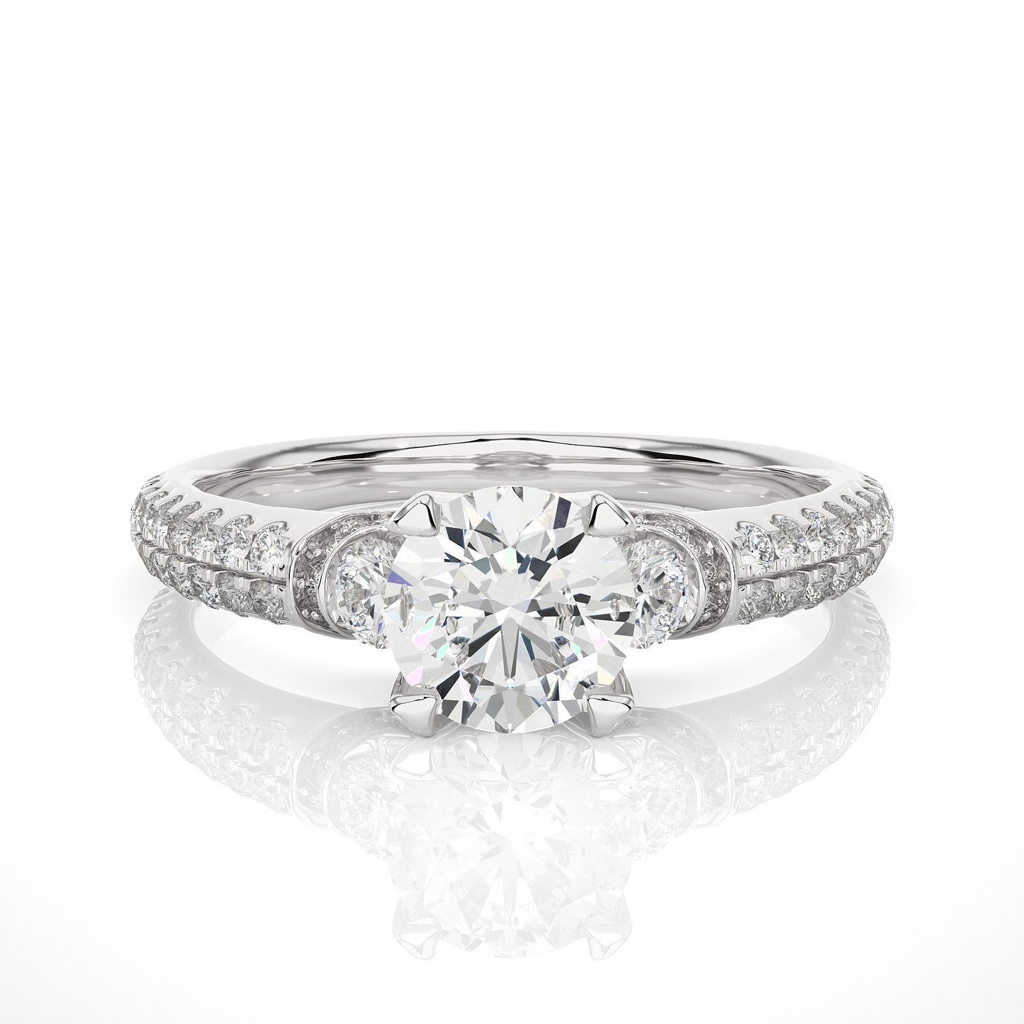 Three Stone Lab Grown Diamond Engagement Ring
